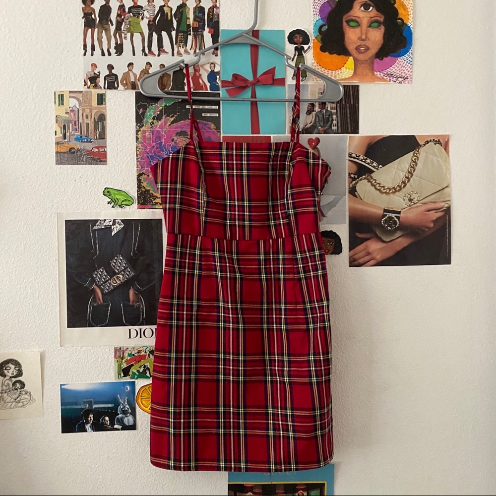 plaid mini dress